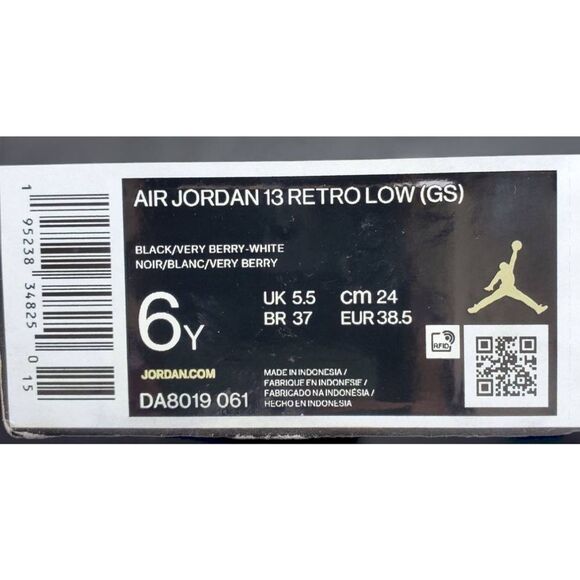 NEW Air Jordan 13 Retro Low (GS) Size 6Y/Women 7.5/8 "Very Berry" - Picture 6 of 9